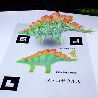 3DCGで立体化したステゴサウルス